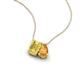 3 - Arika 1.00 ctw Emerald Shape Created Yellow Sapphire with Pear Shape Citrine Toi Et Moi Women Pendant Necklace 