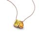 3 - Arika 1.00 ctw Emerald Shape Created Yellow Sapphire with Pear Shape Citrine Toi Et Moi Women Pendant Necklace 