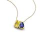 3 - Arika 0.95 ctw Emerald Shape Created Yellow Sapphire with Pear Shape Iolite Toi Et Moi Women Pendant Necklace 