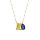 1 - Arika 0.95 ctw Emerald Shape Created Yellow Sapphire with Pear Shape Iolite Toi Et Moi Women Pendant Necklace 