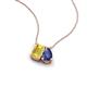 3 - Arika 0.95 ctw Emerald Shape Created Yellow Sapphire with Pear Shape Iolite Toi Et Moi Women Pendant Necklace 