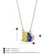 4 - Arika 0.95 ctw Emerald Shape Created Yellow Sapphire with Pear Shape Iolite Toi Et Moi Women Pendant Necklace 