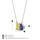 4 - Arika 0.95 ctw Emerald Shape Created Yellow Sapphire with Pear Shape Iolite Toi Et Moi Women Pendant Necklace 