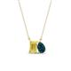 1 - Arika 1.10 ctw Emerald Shape Created Yellow Sapphire with Pear Shape London Blue Topaz Toi Et Moi Women Pendant Necklace 