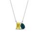 1 - Arika 1.10 ctw Emerald Shape Created Yellow Sapphire with Pear Shape London Blue Topaz Toi Et Moi Women Pendant Necklace 
