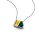 3 - Arika 1.10 ctw Emerald Shape Created Yellow Sapphire with Pear Shape London Blue Topaz Toi Et Moi Women Pendant Necklace 