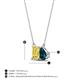 4 - Arika 1.10 ctw Emerald Shape Created Yellow Sapphire with Pear Shape London Blue Topaz Toi Et Moi Women Pendant Necklace 
