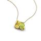 3 - Arika 1.10 ctw Emerald Shape Created Yellow Sapphire with Pear Shape Peridot Toi Et Moi Women Pendant Necklace 