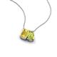 3 - Arika 1.10 ctw Emerald Shape Created Yellow Sapphire with Pear Shape Peridot Toi Et Moi Women Pendant Necklace 