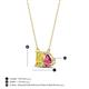 4 - Arika 1.05 ctw Emerald Shape Created Yellow Sapphire with Pear Shape Pink Tourmaline Toi Et Moi Women Pendant Necklace 