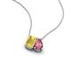 3 - Arika 1.05 ctw Emerald Shape Created Yellow Sapphire with Pear Shape Pink Tourmaline Toi Et Moi Women Pendant Necklace 