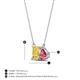 4 - Arika 1.05 ctw Emerald Shape Created Yellow Sapphire with Pear Shape Pink Tourmaline Toi Et Moi Women Pendant Necklace 