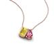 3 - Arika 1.05 ctw Emerald Shape Created Yellow Sapphire with Pear Shape Pink Tourmaline Toi Et Moi Women Pendant Necklace 