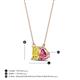 4 - Arika 1.05 ctw Emerald Shape Created Yellow Sapphire with Pear Shape Pink Tourmaline Toi Et Moi Women Pendant Necklace 