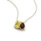3 - Arika 1.15 ctw Emerald Shape Created Yellow Sapphire with Pear Shape Red Garnet Toi Et Moi Women Pendant Necklace 
