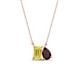 1 - Arika 1.15 ctw Emerald Shape Created Yellow Sapphire with Pear Shape Red Garnet Toi Et Moi Women Pendant Necklace 