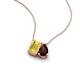 3 - Arika 1.15 ctw Emerald Shape Created Yellow Sapphire with Pear Shape Red Garnet Toi Et Moi Women Pendant Necklace 