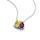 3 - Arika 1.15 ctw Emerald Shape Created Yellow Sapphire with Pear Shape Rhodolite Garnet Toi Et Moi Women Pendant Necklace 