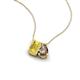 3 - Arika 0.95 ctw Emerald Shape Created Yellow Sapphire with Pear Shape Smoky Quartz Toi Et Moi Women Pendant Necklace 