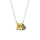 1 - Arika 0.95 ctw Emerald Shape Created Yellow Sapphire with Pear Shape Smoky Quartz Toi Et Moi Women Pendant Necklace 