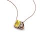 3 - Arika 0.95 ctw Emerald Shape Created Yellow Sapphire with Pear Shape Smoky Quartz Toi Et Moi Women Pendant Necklace 