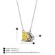 4 - Arika 0.95 ctw Emerald Shape Created Yellow Sapphire with Pear Shape Smoky Quartz Toi Et Moi Women Pendant Necklace 