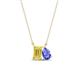 1 - Arika 1.05 ctw Emerald Shape Created Yellow Sapphire with Pear Shape Tanzanite Toi Et Moi Women Pendant Necklace 