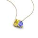 3 - Arika 1.05 ctw Emerald Shape Created Yellow Sapphire with Pear Shape Tanzanite Toi Et Moi Women Pendant Necklace 
