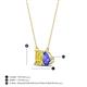 4 - Arika 1.05 ctw Emerald Shape Created Yellow Sapphire with Pear Shape Tanzanite Toi Et Moi Women Pendant Necklace 