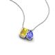 3 - Arika 1.05 ctw Emerald Shape Created Yellow Sapphire with Pear Shape Tanzanite Toi Et Moi Women Pendant Necklace 