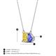 4 - Arika 1.05 ctw Emerald Shape Created Yellow Sapphire with Pear Shape Tanzanite Toi Et Moi Women Pendant Necklace 