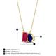 4 - Arika 1.26 ctw Emerald Shape Created Ruby with Pear Shape Created Blue Sapphire Toi Et Moi Women Pendant Necklace 