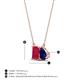 4 - Arika 1.26 ctw Emerald Shape Created Ruby with Pear Shape Created Blue Sapphire Toi Et Moi Women Pendant Necklace 