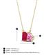 4 - Arika 1.26 ctw Emerald Shape Created Ruby with Pear Shape Created Pink Sapphire Toi Et Moi Women Pendant Necklace 