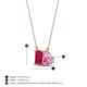 4 - Arika 1.26 ctw Emerald Shape Created Ruby with Pear Shape Created Pink Sapphire Toi Et Moi Women Pendant Necklace 