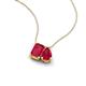 3 - Arika 1.26 ctw Emerald Shape with Pear Shape Created Ruby Toi Et Moi Women Pendant Necklace 