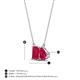 4 - Arika 1.26 ctw Emerald Shape with Pear Shape Created Ruby Toi Et Moi Women Pendant Necklace 