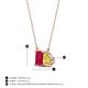4 - Arika 1.26 ctw Emerald Shape Created Ruby with Pear Shape Created Yellow Sapphire Toi Et Moi Women Pendant Necklace 