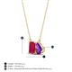 4 - Arika 1.21 ctw Emerald Shape Created Ruby with Pear Shape Amethyst Toi Et Moi Women Pendant Necklace 