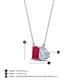 4 - Arika 1.16 ctw Emerald Shape Created Ruby with Pear Shape Aquamarine Toi Et Moi Women Pendant Necklace 