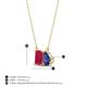 4 - Arika 1.16 ctw Emerald Shape Created Ruby with Pear Shape Iolite Toi Et Moi Women Pendant Necklace 