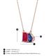 4 - Arika 1.16 ctw Emerald Shape Created Ruby with Pear Shape Iolite Toi Et Moi Women Pendant Necklace 