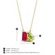 4 - Arika 1.31 ctw Emerald Shape Created Ruby with Pear Shape Peridot Toi Et Moi Women Pendant Necklace 