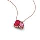 3 - Arika 1.26 ctw Emerald Shape Created Ruby with Pear Shape Pink Tourmaline Toi Et Moi Women Pendant Necklace 