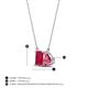 4 - Arika 1.26 ctw Emerald Shape Created Ruby with Pear Shape Pink Tourmaline Toi Et Moi Women Pendant Necklace 