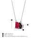 4 - Arika 1.36 ctw Emerald Shape Created Ruby with Pear Shape Red Garnet Toi Et Moi Women Pendant Necklace 