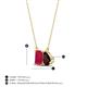 4 - Arika 1.36 ctw Emerald Shape Created Ruby with Pear Shape Red Garnet Toi Et Moi Women Pendant Necklace 
