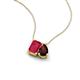 3 - Arika 1.36 ctw Emerald Shape Created Ruby with Pear Shape Red Garnet Toi Et Moi Women Pendant Necklace 