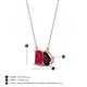 4 - Arika 1.36 ctw Emerald Shape Created Ruby with Pear Shape Red Garnet Toi Et Moi Women Pendant Necklace 