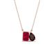 1 - Arika 1.36 ctw Emerald Shape Created Ruby with Pear Shape Red Garnet Toi Et Moi Women Pendant Necklace 